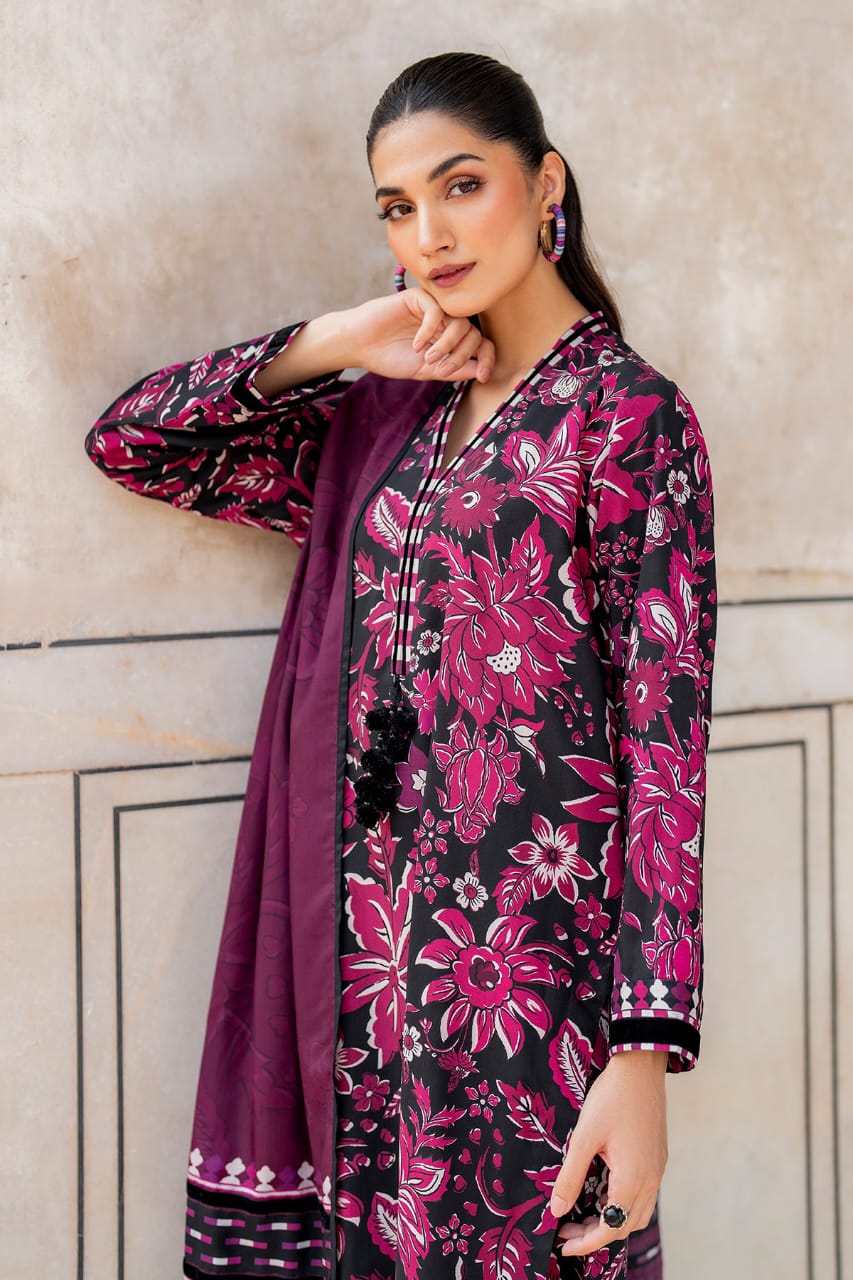 Broque 3pc Printed Lawn Suit (Unstitched)